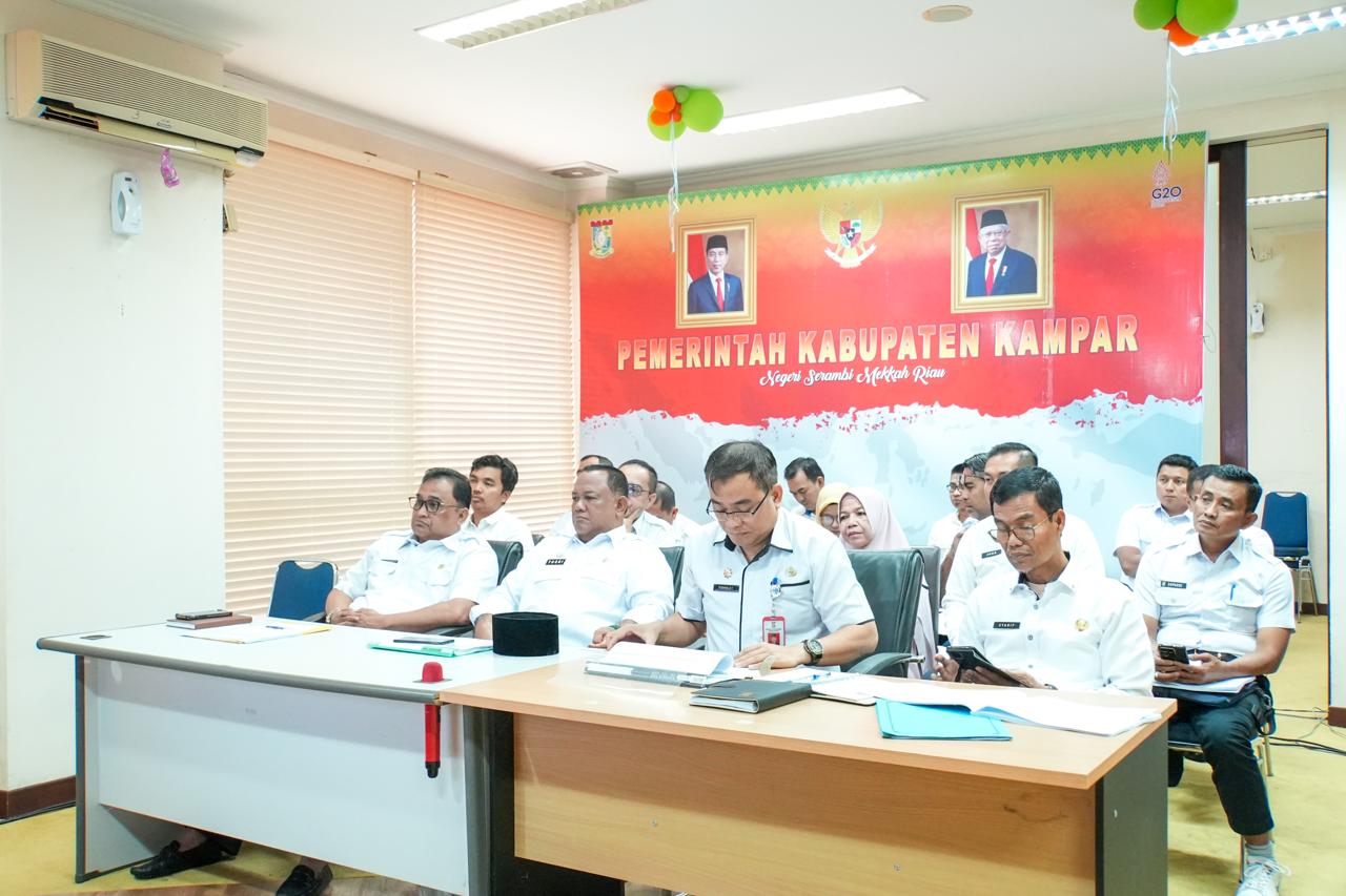 Tingkatkan Sinergitas, Pemkab Kampar Ikuti Zoom Meeting Terkait Penajaman Tata Kelola Pemerintahan dan Peluncuran MCP KPK 2024