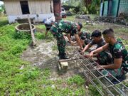 Manunggal Dengan Rakyat, Satgas Yonif 122/TS Bantu Pembangunaan Gereja Kemah Injil Jemaat Nehemia Skouw