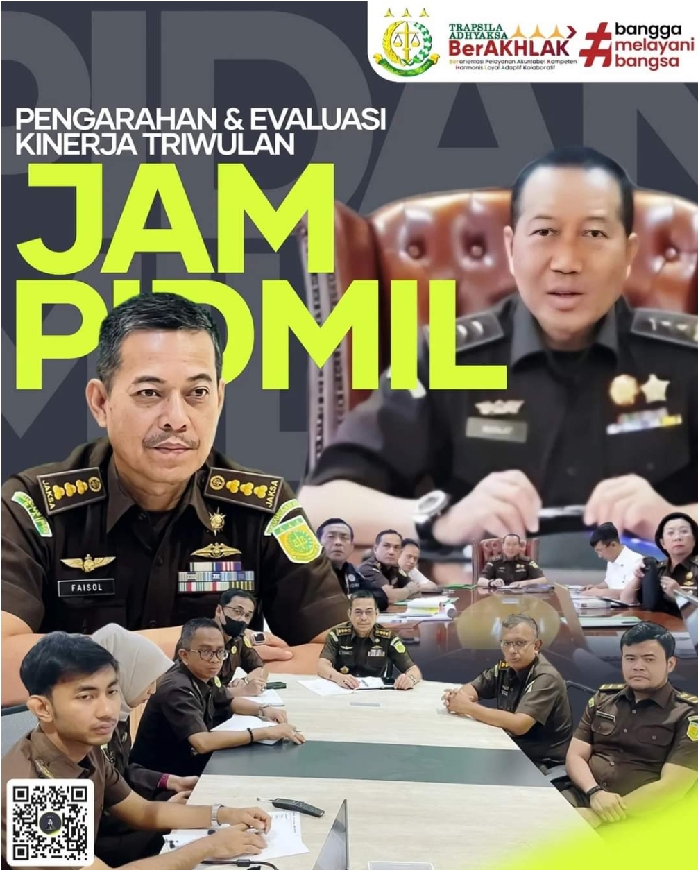 Aspidmil Kejati Riau Mengikuti Pengarahan & Evaluasi Kinerja Triwulan I Bersama JAM Pidmil