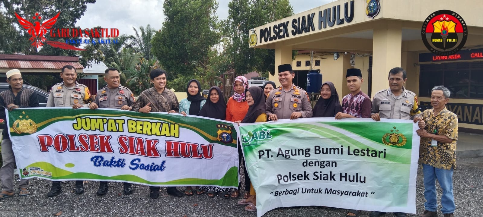 Alhamdulillah, Kapolsek Siak Hulu Terus Laksanakan Giat Jum’at Curhat Dan Bakti Sosial Berbagi Sembako Bersama PT. ABL