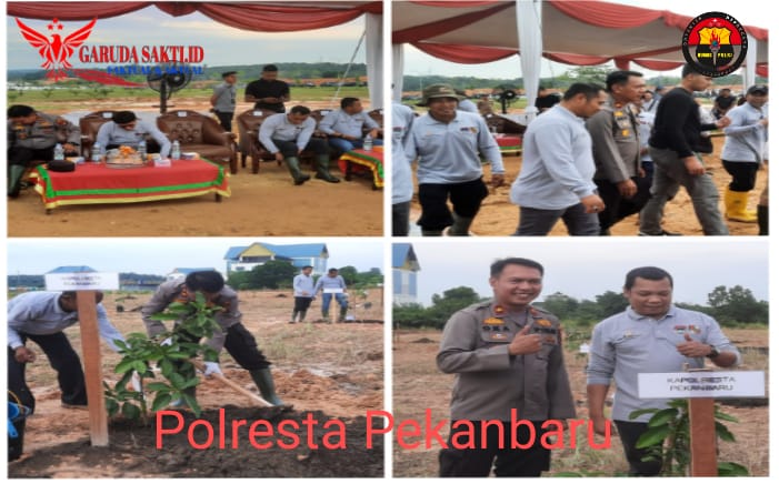 Kapolresta Pekanbaru Melaksanakan Penanaman Pohon Bersama Anggota APEKSI dan Delegasi