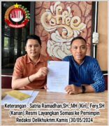 Diduga Gagal Paham dan Tidak Penuhi Hak Jawab Sarwono, Kantor Hukum Fery Sapma Resmi Layangkan Somasi Kepada Windy Prayitno