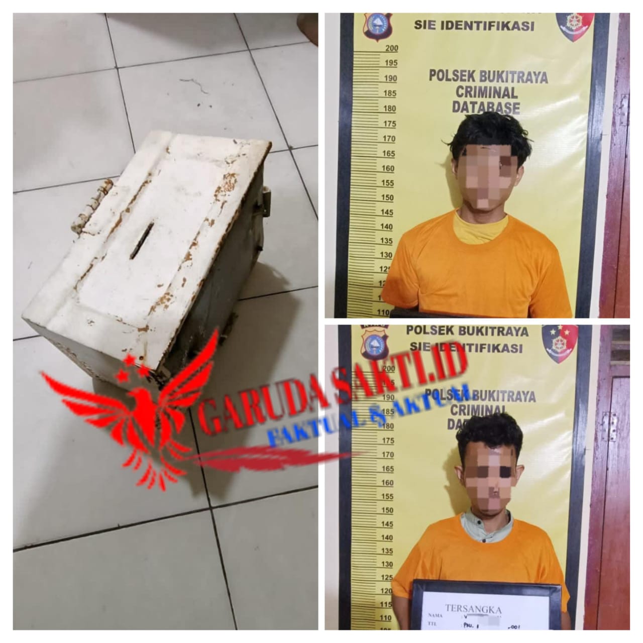 Terekam CCTV Saat Curi Kotak Infak, Dua Orang Pemuda Berhasil Ditangkap Polsek Bukit Raya