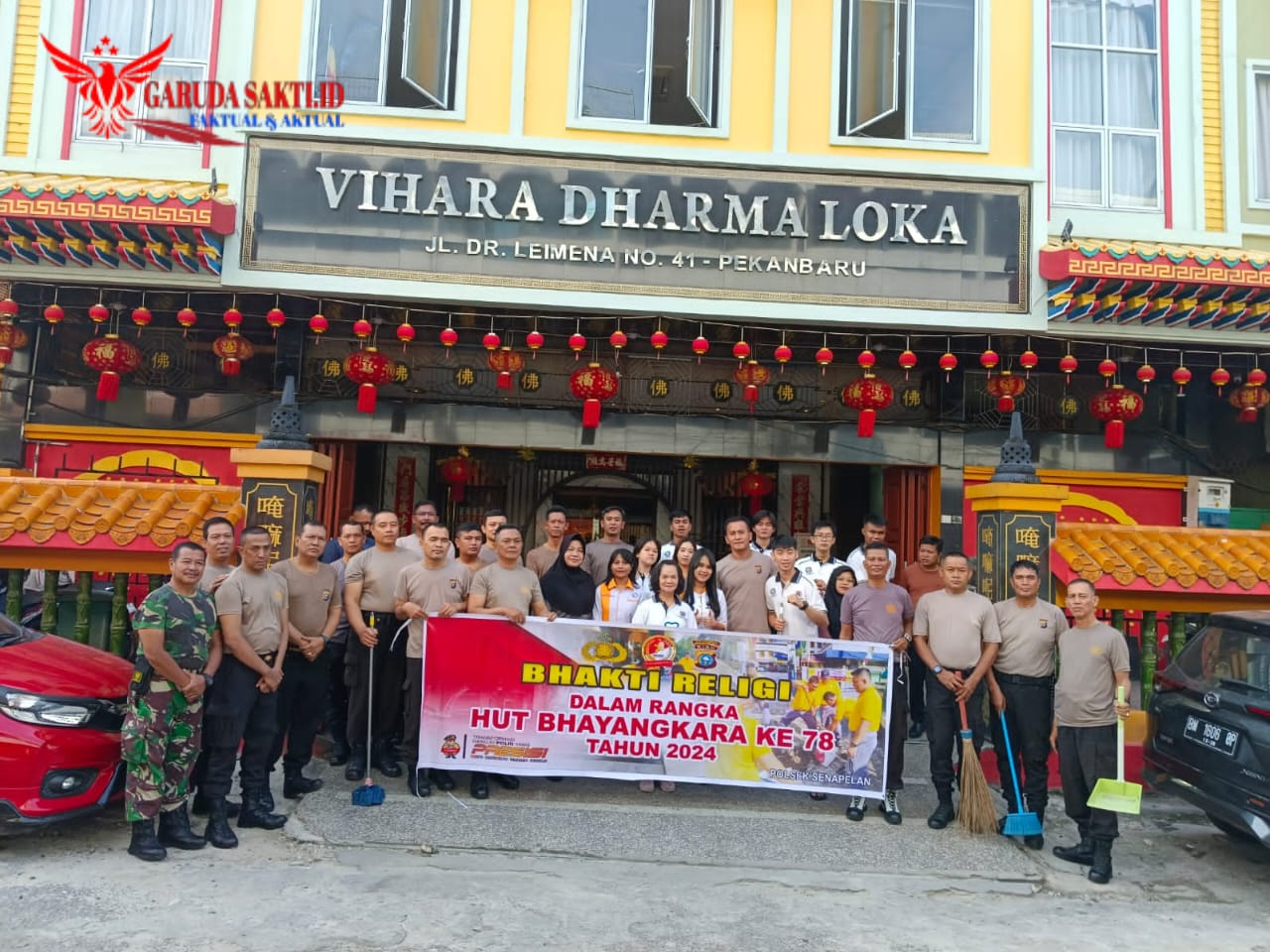 Dalam Rangka HUT Bhayangkara ke-78 Polsek Senapelan Bersama TNI Gelar Bakti Religi