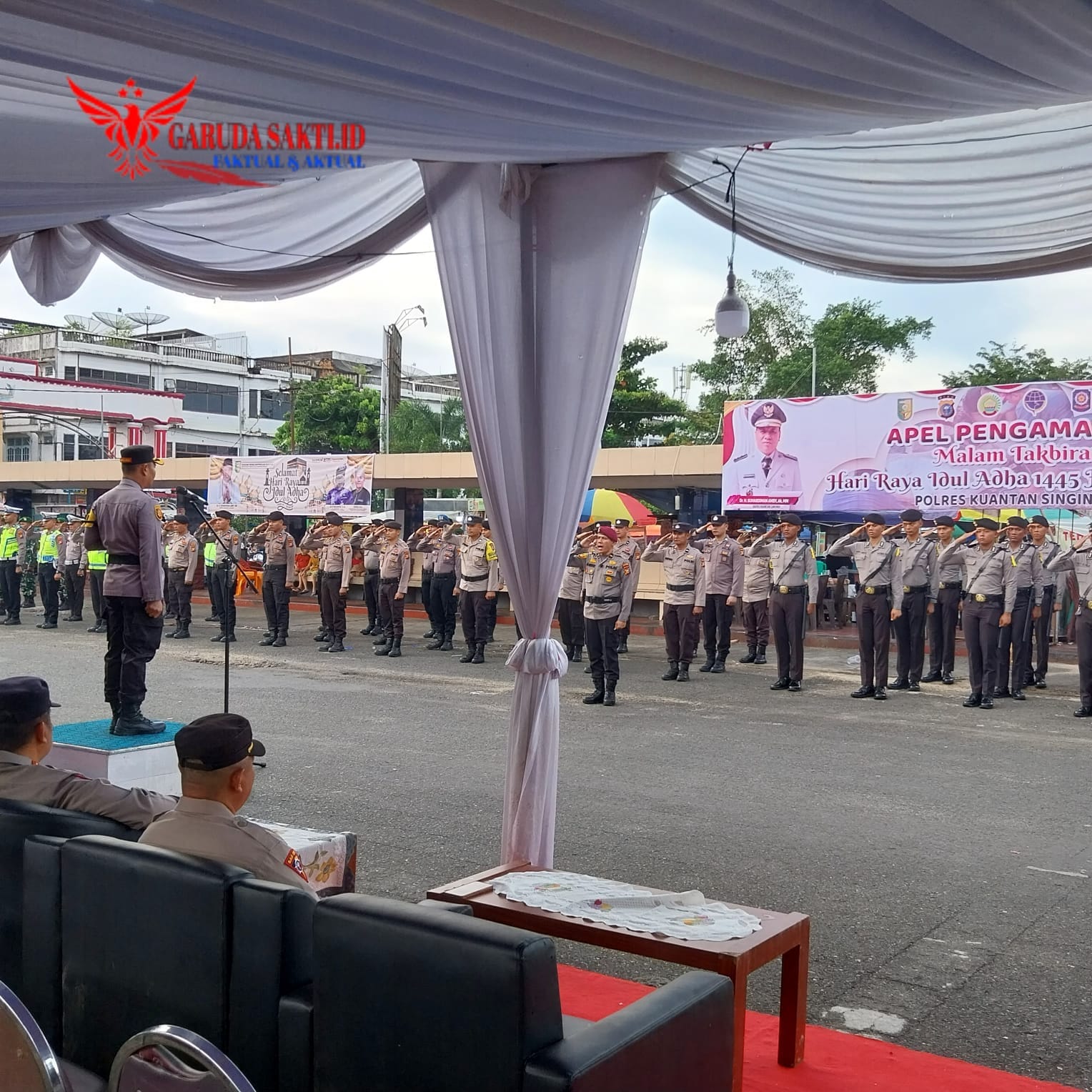 Polres Kuansing Gelar Apel Pengamanan Malam Takbiran Hari Raya Idul Adha 1445 H Tahun 2024 di Kabupaten Kuansing