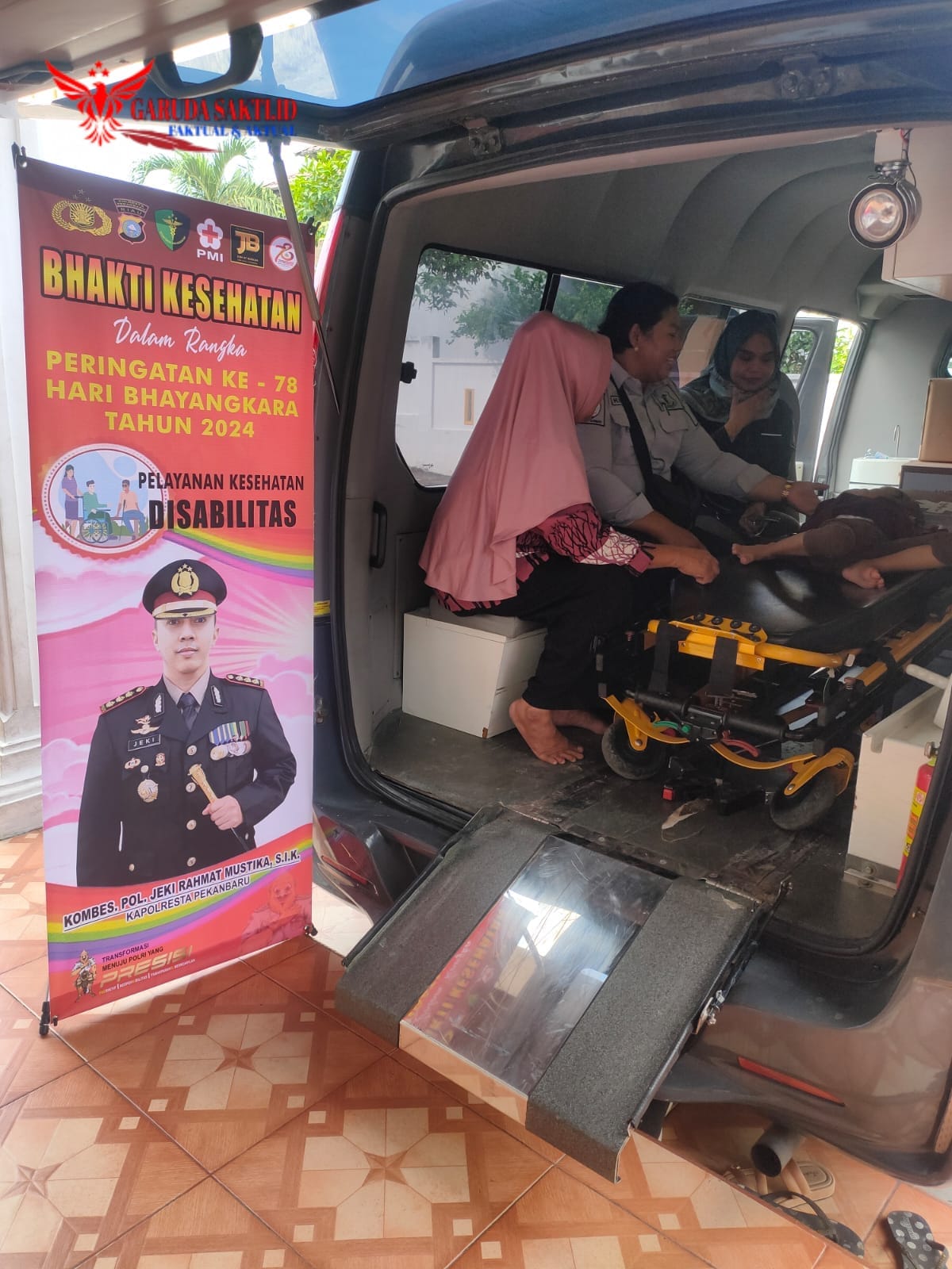 Sidokkes Polresta Pekanbaru Gelar Bakti Kesehatan Disabilitas Dalam Rangka Hari Bhayangkara ke-78 