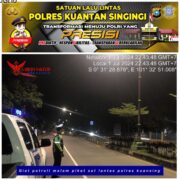 Polres Kuansing Gelar Patroli Blue Light Antisipasi Daerah Rawan Laka Lantas, Balap Liar, dan C3
