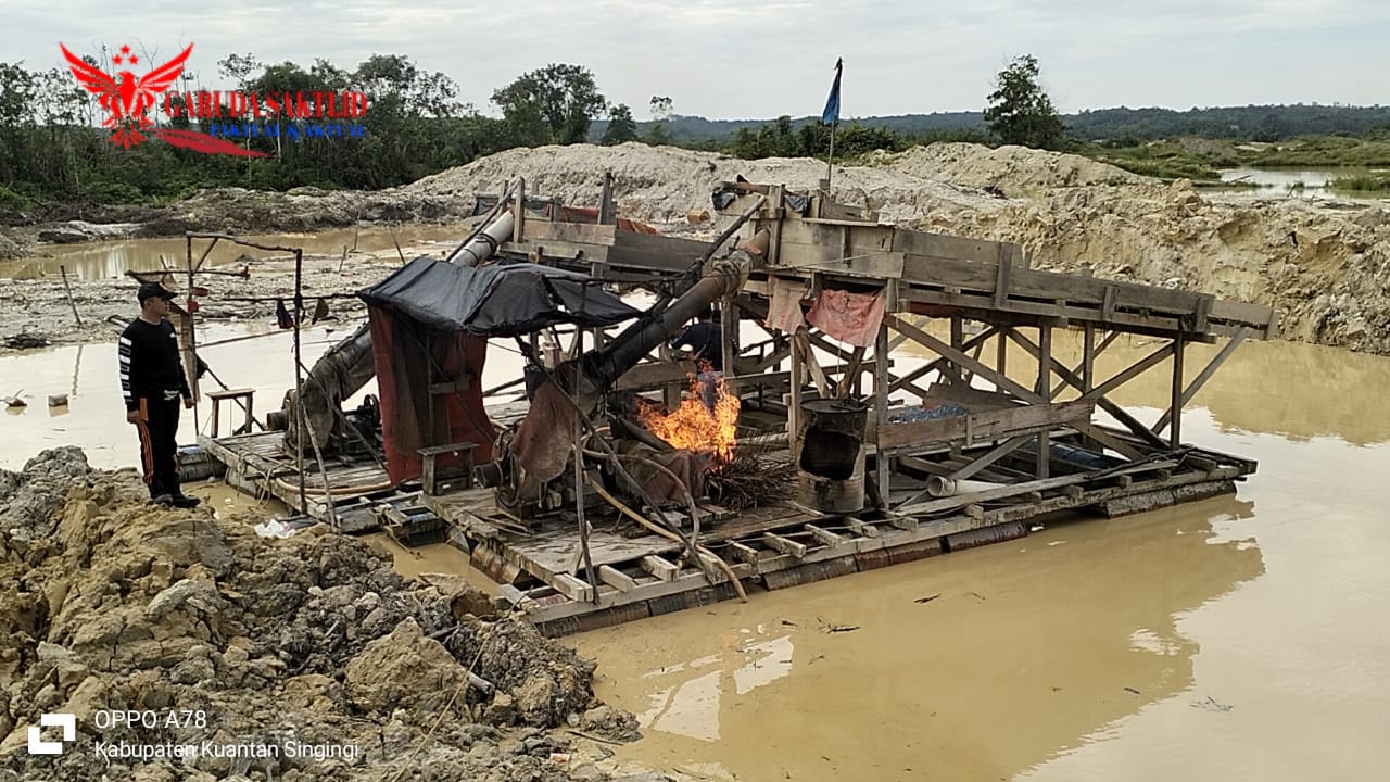 Polsek Singingi Lakukan Penertiban Penambangan Emas Tanpa Izin di Desa Kebun Lado