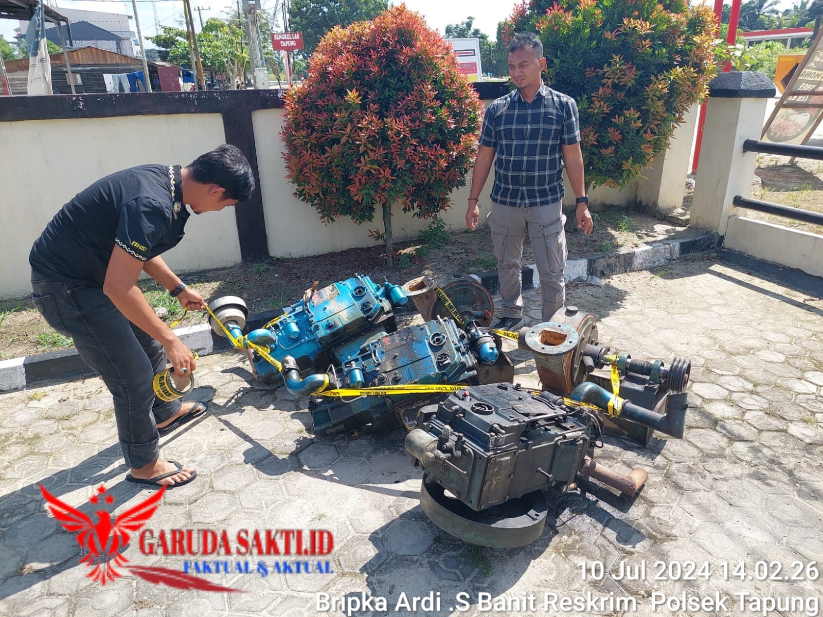 Gercap, Polsek Tapung Tangkap 3 Mesin Penambangan Ilegal di Desa Petapahan