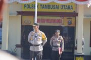 AKBP Budi Setiyono Pimpinan Apel Pergeseran Pasukan PAM PSU Pemilu 2024 Di 31 TPS Dapil III Desa Tambusai Utara