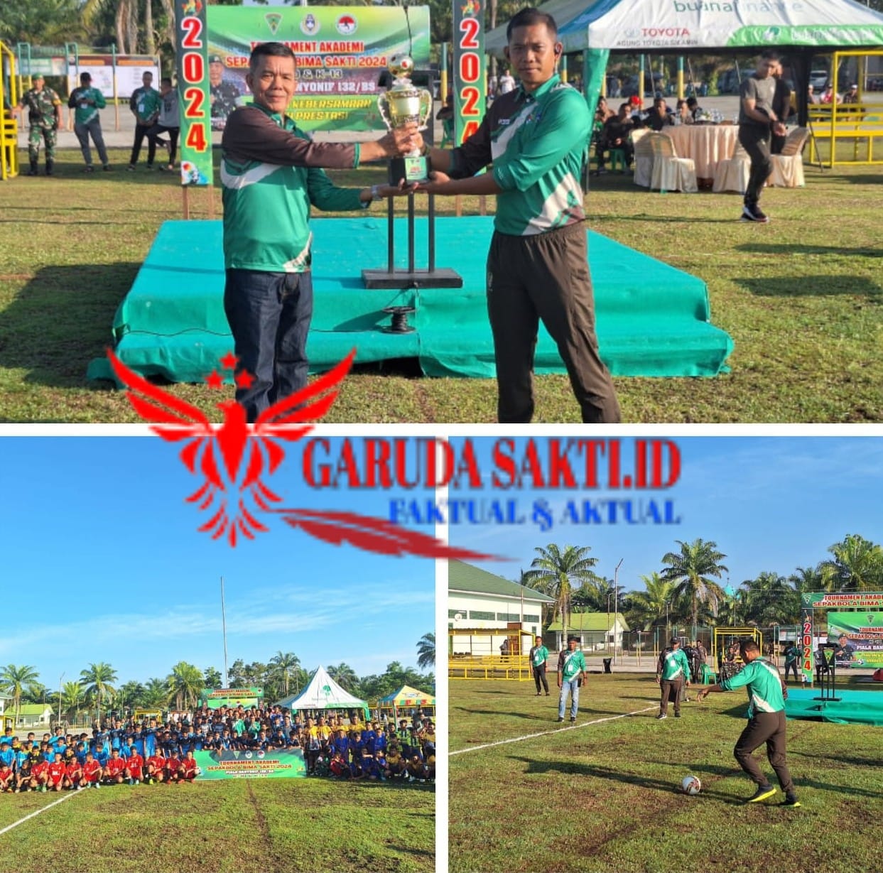 Turnamen Akademi Sepakbola Bima Sakti Dibuka Langsung Danyonif 132/BS Letkol Inf Bambang Budi Hartanto