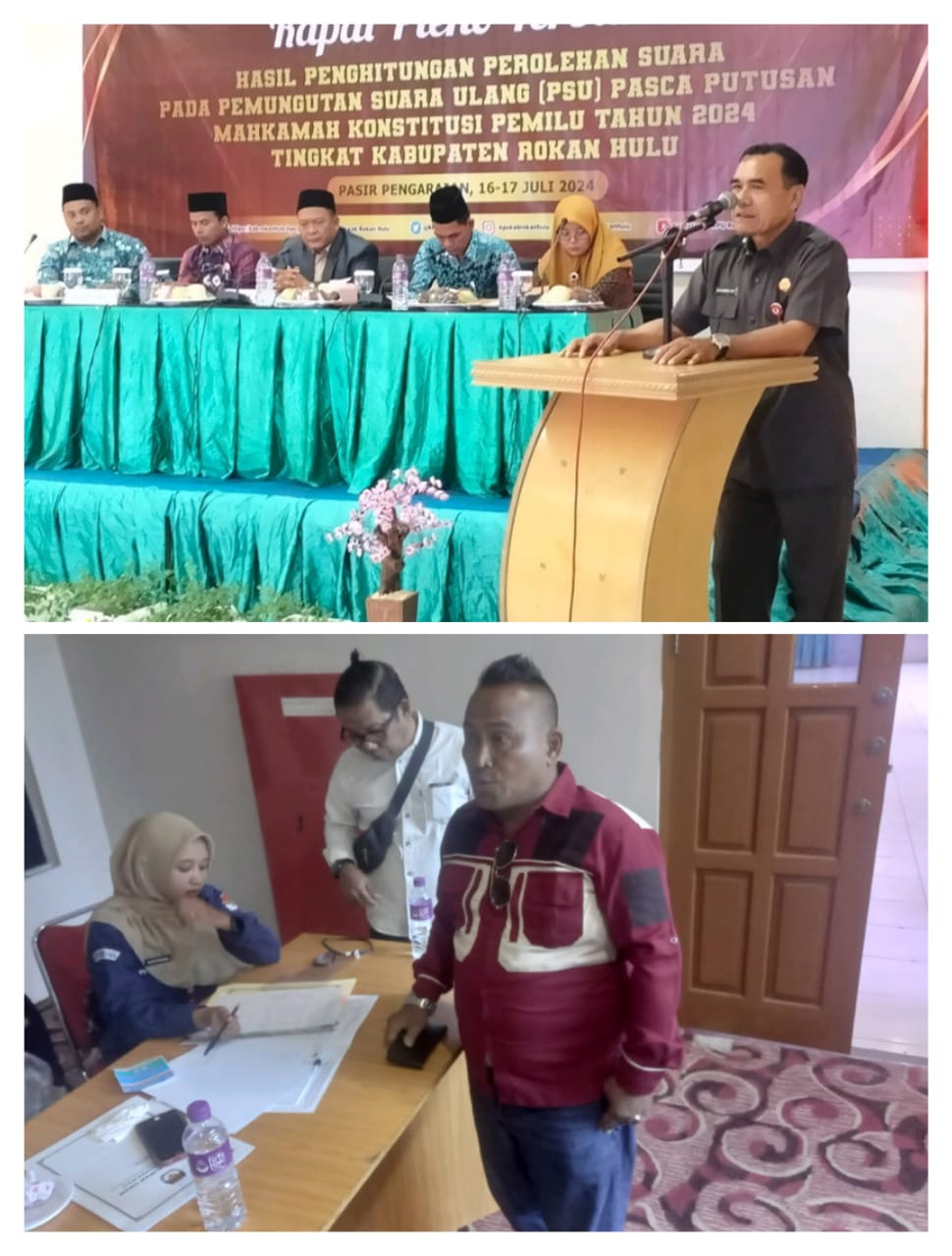 Diduga KPU Rohul Batasi Wartawan Meliput Sidang Pleno PSU