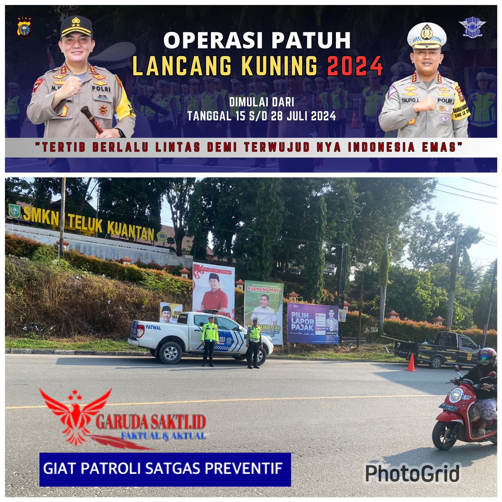 Kasatgas Preventif Polres Kuansing Gelar Patroli dalam Operasi Patuh Lancang Kuning 2024