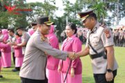 Kapolres Kuansing Pimpin Upacara Sertijab Kabag Ops, Kasat Intelkam, dan Kapolsek Hulu Kuantan