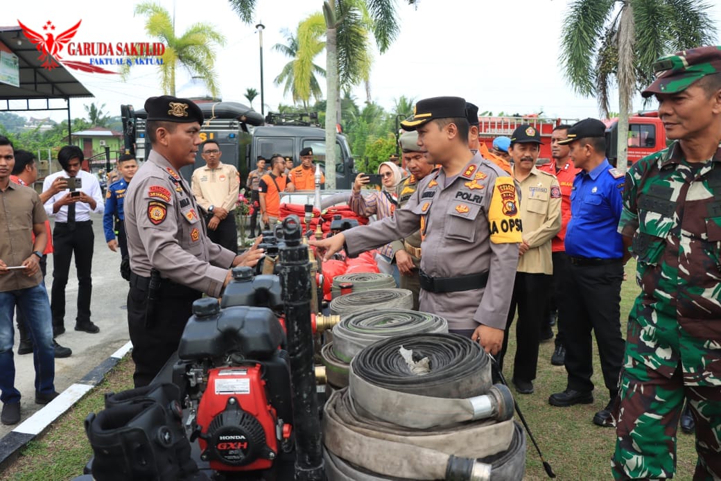 Polres Kampar gelar Apel Kesiapsiagaan Penanggulangan Bencana Karhutla di Kab.Kampar