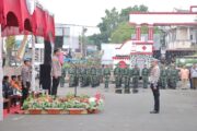 Kapolres Kuansing Pimpin Apel Kesiapan Pengamanan Event Nasional Pacu Jalur Tradisional Kabupaten Kuansing Tahun 2024