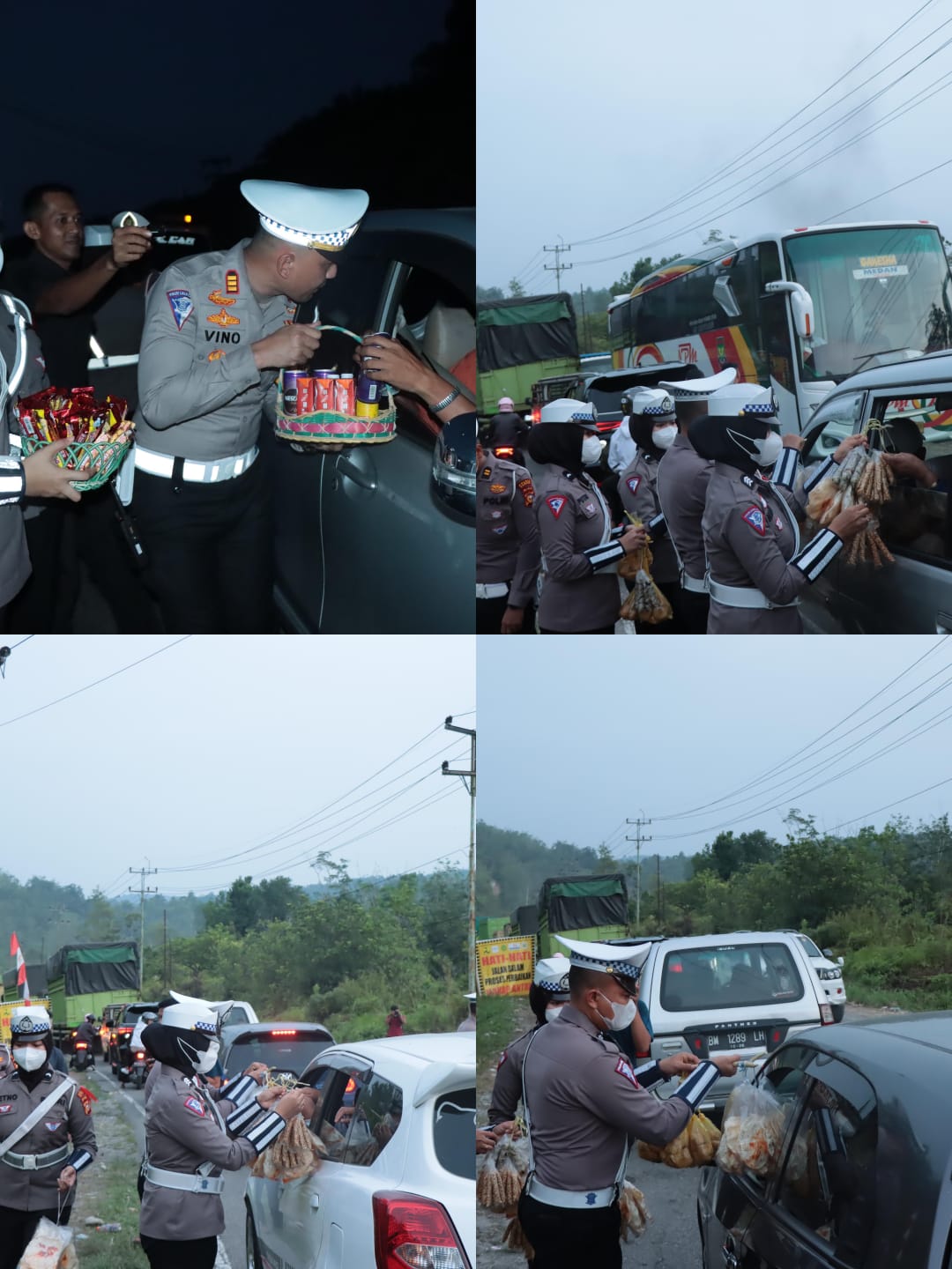 Unik, Kasat Himbau Cooling System Pada Pengguna Jalan Saat Mengantri Kemacetan di Jalan Amblas