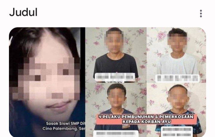 Akibat Kecanduan Film Porno, 4 Remaja Perkosa Siswi SMP Hingga Meninggal