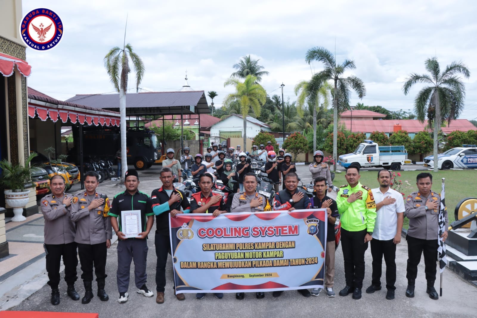 Silaturahmi Dengan Paguyuban Motor Kampar, Kapolres Ajak Sukseskan Pilkada Damai 2024.