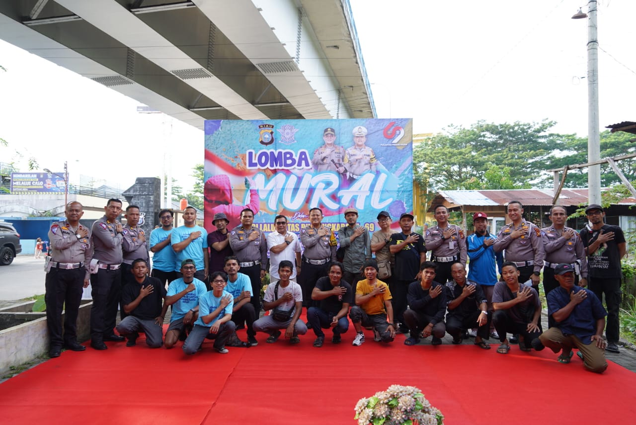 KARYA LOMBA MURAL MERIAHKAN HARI LALU LINTAS BHAYANGKARA KE – 69 TAHUN 2024