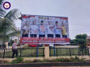 Polres Kampar dan Jajaran Gencar Pasang Spanduk Ajak Masyarakat Ciptakan Pilkada Damai dan Kondusif