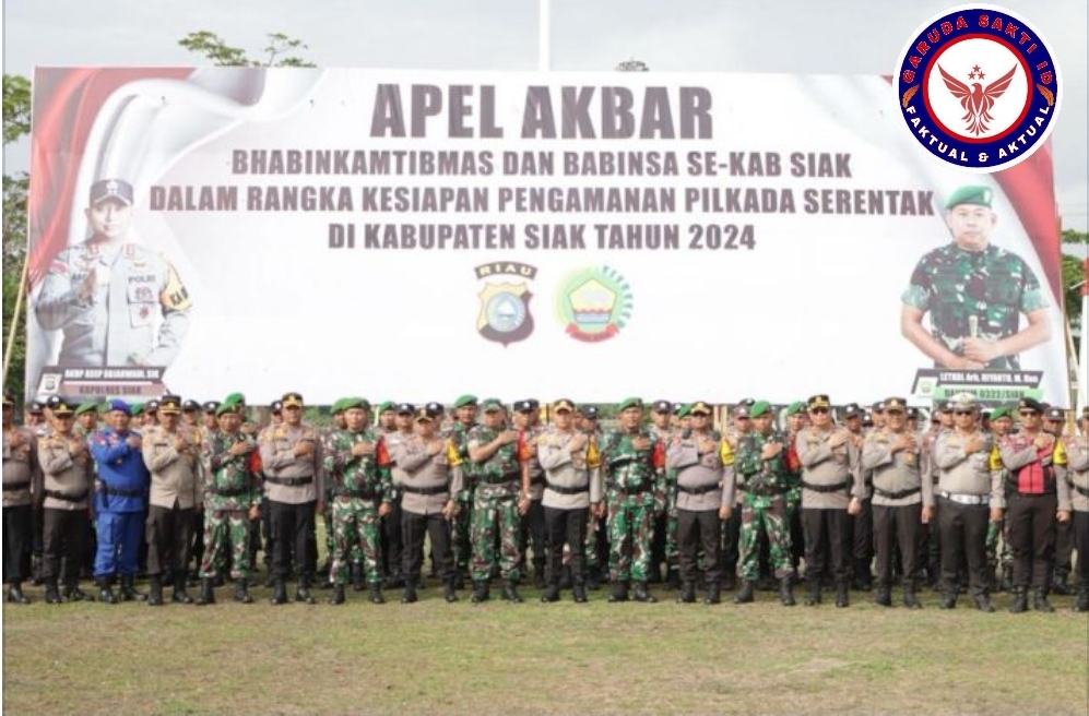 Gelar Apel Akbar Bhabinkamtibmas dan Babinsa se-Kabupaten Siak Siap Amankan Pilkada 2024