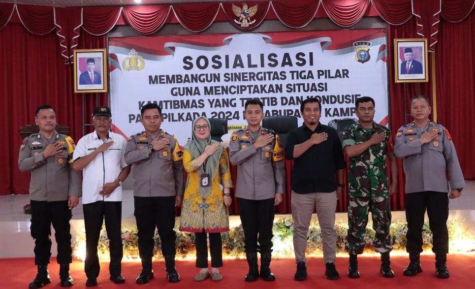 Kasat Binmas Polres Kampar lakukan Sosialisasi Tiga Pilar Pilkada 2024