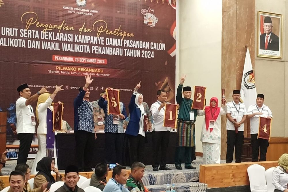 Sudah Ditetapkan KPU Kota Pekanbaru, Ini Nomor Urut Paslon Wali Kota Pekanbaru