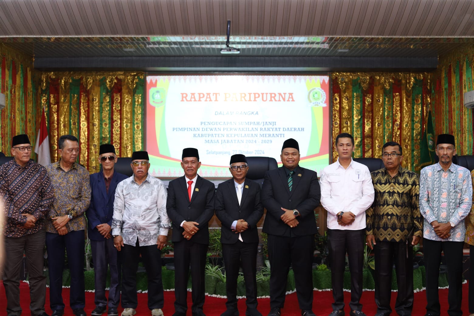 DPRD Kepulauan Meranti Gelar Rapat Paripurna Pengucapan Sumpah Pimpinan 2024-2029