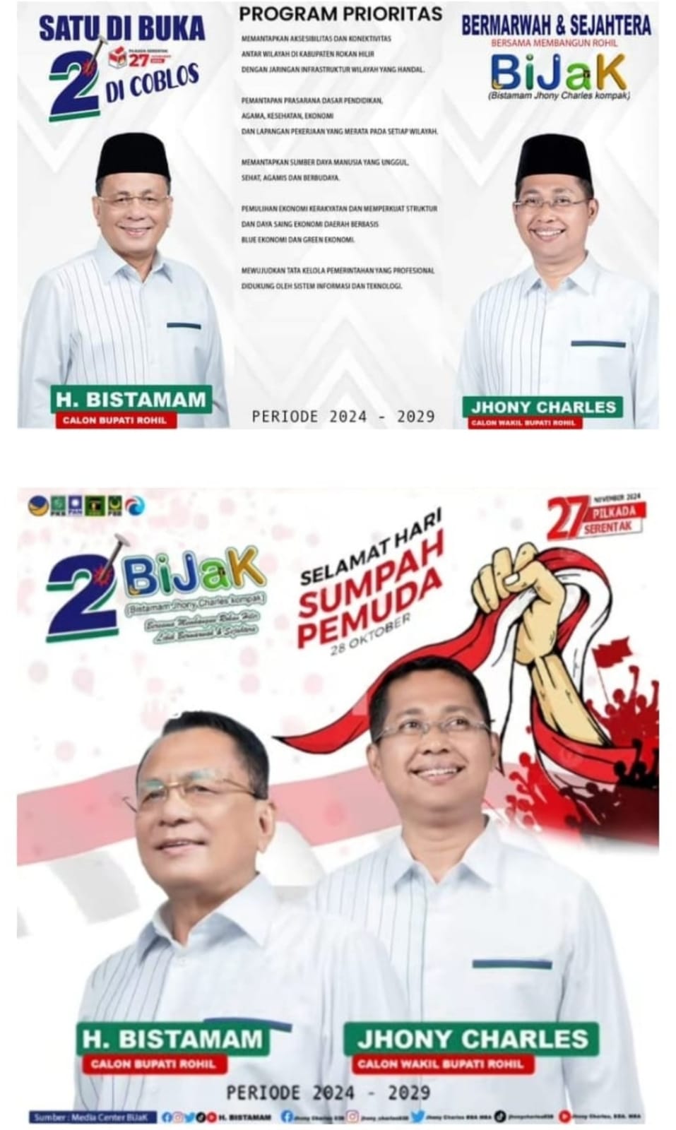 Berdayakan Potensi Lokal, H. Bistamam dan Jhony Charles Janjikan Program Lapangan Kerja di Setiap Kecamatan