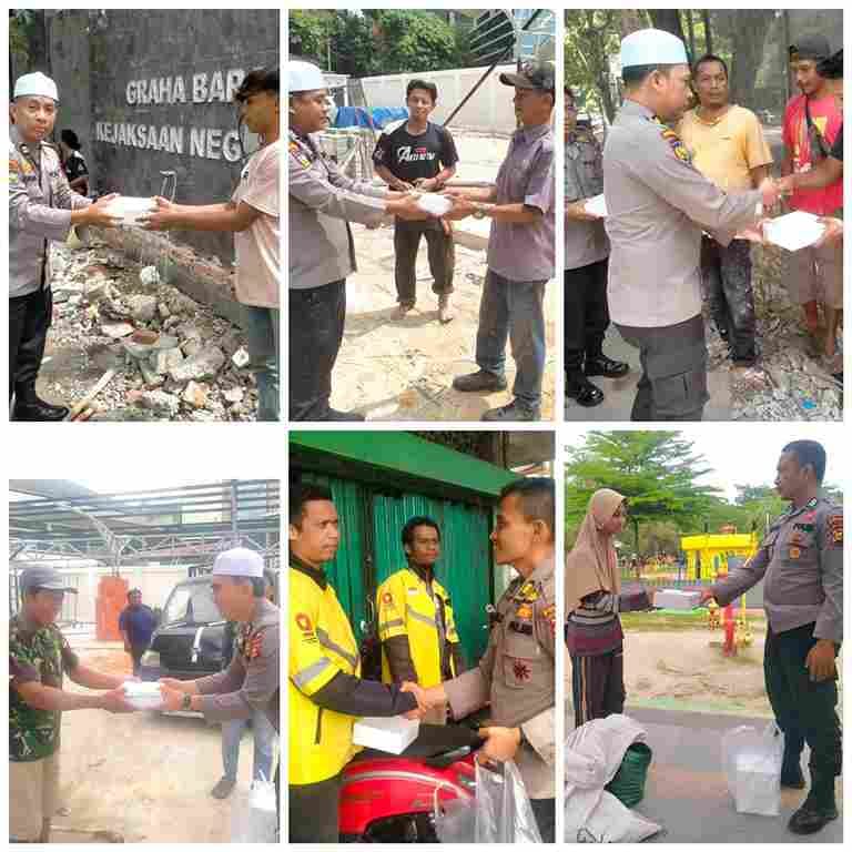 Dit binmas Polda Riau sudit Bintibsos Gelar Jumat Berkah, Bagikan Nasi Kotak untuk Masyarakat Kurang Mampu