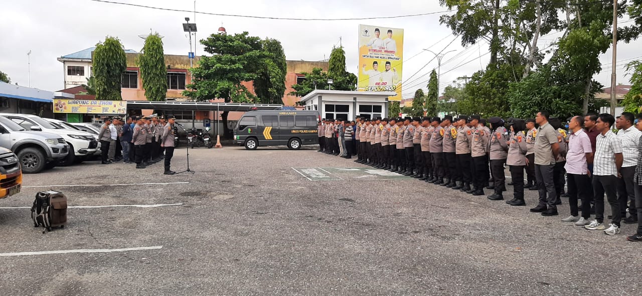 Polres Kampar Pam Kampanye Akbar Paslon Nomor Dua di Lapangan Merdeka