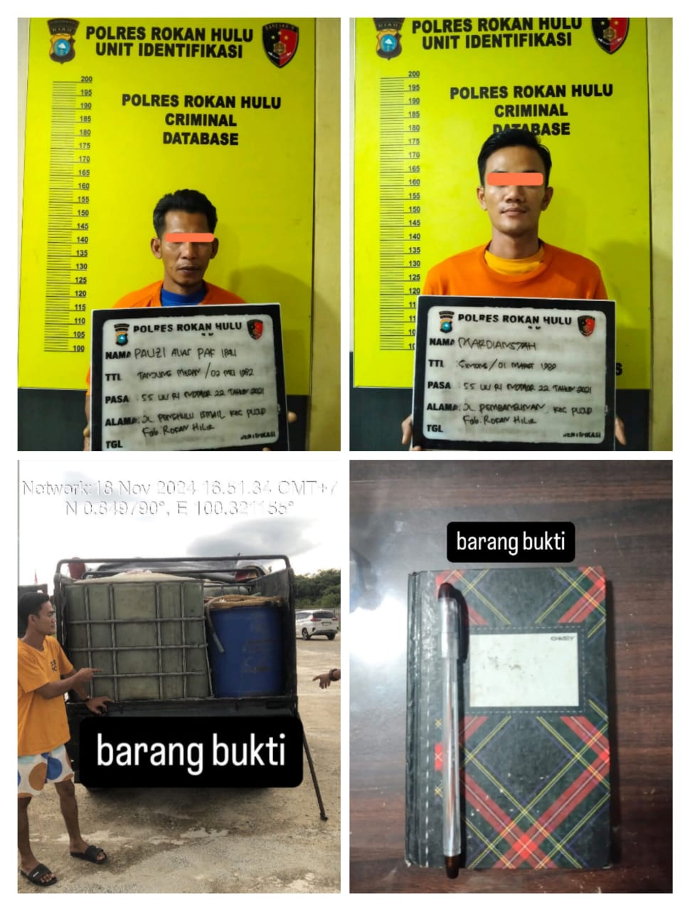 Polres Rokan Hulu Ungkap Kasus Penyalahgunaan Pengangkutan Dan Niaga BBM Jenis Pertalite