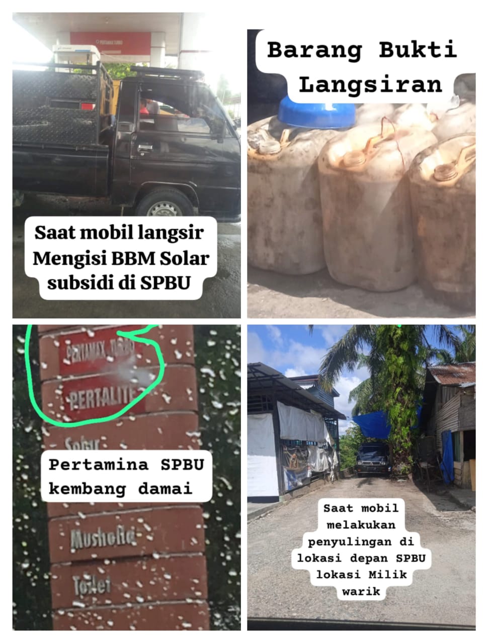 SPBU di Kembang Damai No: 142856102 Diduga Nakal dan Bekerjasama Dengan Pelaku Penyalahgunaan BBM