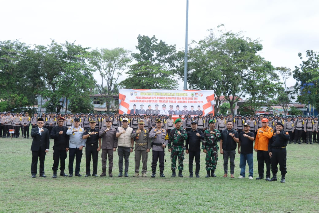 Polres Kampar Pimpin Upacara Pemberangkatan Personil PAM TPS, Siap Amankan Pilkada Kampar 2024