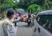 Dishub Kampar Amankan Lalin Pencabutan Nomor Urut Paslon Bupati dan Wakil Bupati