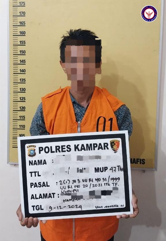 Tim Tipidkor Polres Kampar Tangkap Mantan Kades Deras Tajak, Diduga Korupsi Dana Desa Rp 1,4 Miliar!