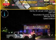 Sat Lantas Polres Kuansing Patroli Blue Light Pantau Arus Lalu Lintas di Titik Rawan Kecelakaan dan Berikan Himbauan Keselamatan