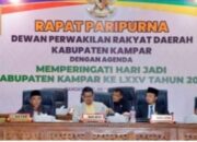 Pasca Penetapan Oleh KPU, DPRD Kampar Gelar Rapat Paripurna Umumkan Bupati/Wakil Bupati Kampar Terpilih