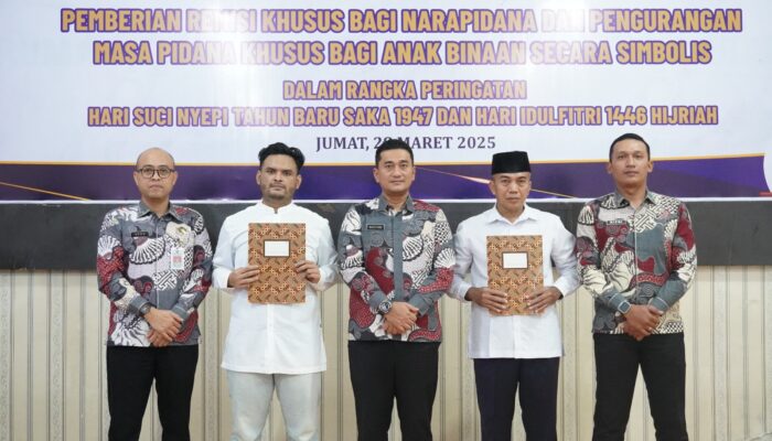 Rutan Kelas I Pekanbaru Ikuti Penyerahan Remisi Khusus Hari Raya Idul Fitri dan Nyepi 2025