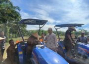 Wakapolres Rohul Hadiri Penyerahan Bantuan Traktor dan Bibit Padi Oleh Bupati di Desa Pasir Maju