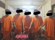 Polsek Kuantan Hilir Tangkap Lima Pengguna Shabu di Desa Pulau Baru