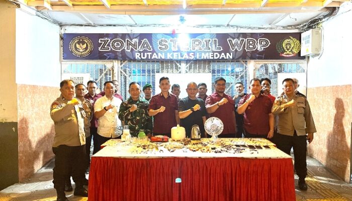 Antisipasi Peredaran Narkoba, Ditjenpas Sumut dan TNI Polri Gelar Razia Mendadak Di Rutan Kelas 1 Medan