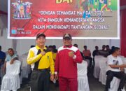 Ismar khozali.A.Md.kep Datuk penghulu Melayu tengah hadiri peringatan hari buruh di Mapolres rohil