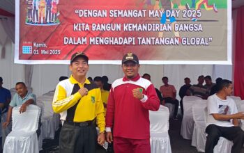 Ismar khozali.A.Md.kep Datuk penghulu Melayu tengah hadiri peringatan hari buruh di Mapolres rohil