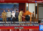 Wabup H. Syafaruddin Poti, S.H, M.M Buka Forum Komunikasi Publik RPJMD Rohul 2025-2029