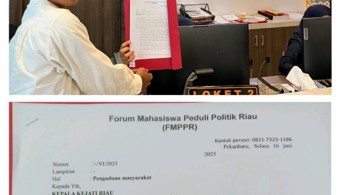 Forum Mahasiswa Peduli Politik Riau Laporkan Iskandar, Direktur PT BSP ke Polda Riau dan Kejati Riau