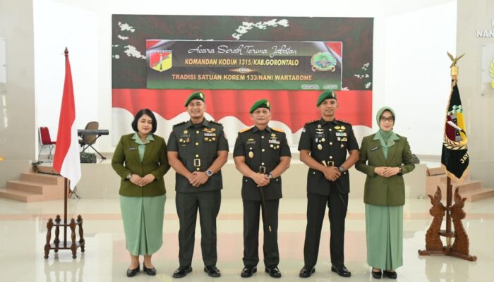 Danrem 133/NW Pimpin Sertijab Dandim 1315/Kab. Gorontalo dan Tradisi Satuan Korem 133/Nani Wartabone
