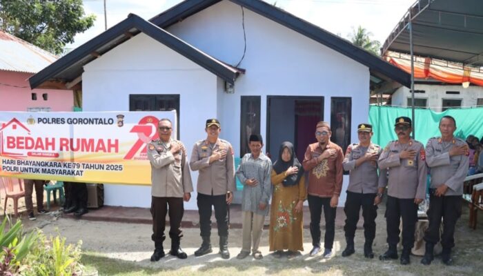 Kapolres Gorontalo Resmikan, Program Bedah Rumah Dalam Rangka Hari Bhayangkara Ke-79 Tahun 2025