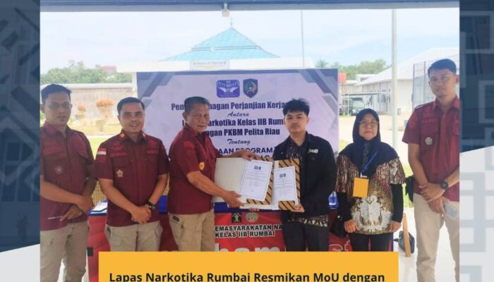Lapas Narkotika Rumbai Resmikan MoU dengan PKBM Pelita Riau